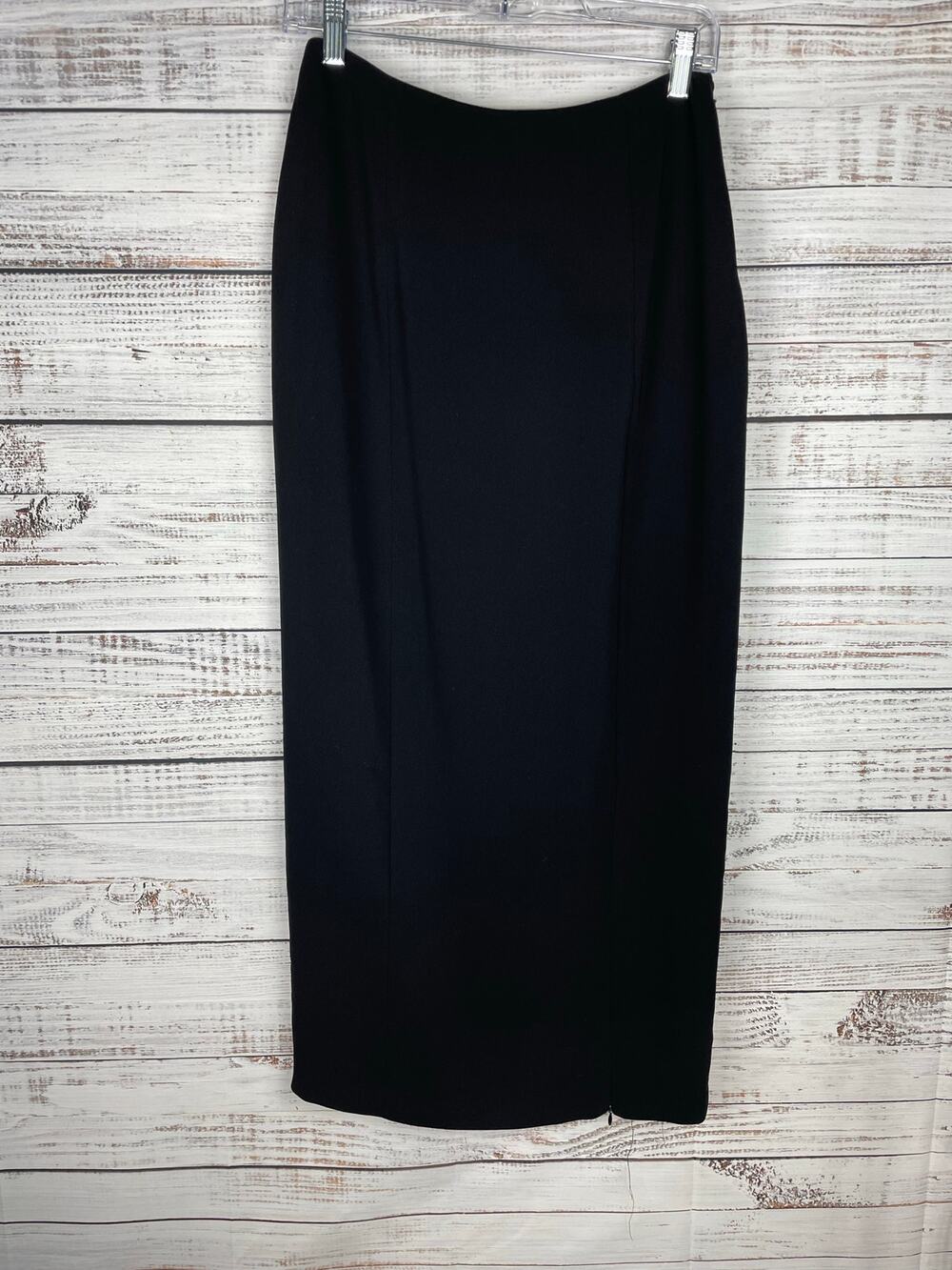 Vintage Drama Midi Skirt Black 8 Adjustable Slit USA Modest Minimalist Witchy